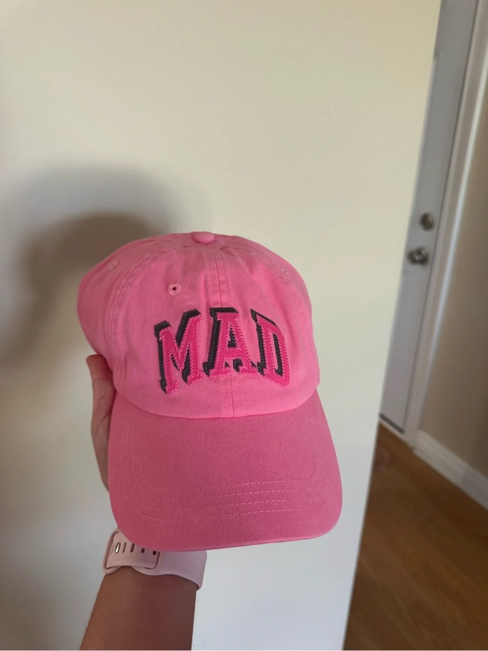 Mad happy x Gap collab Pink embroidered baseball cap